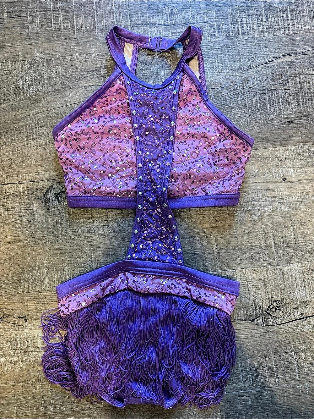 Purple Pink Fringe Costume Top
